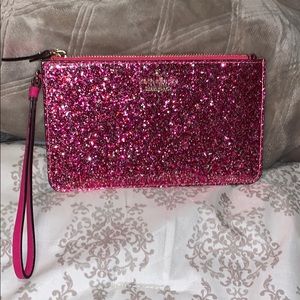 Kate Spade glitter pink wristlet.